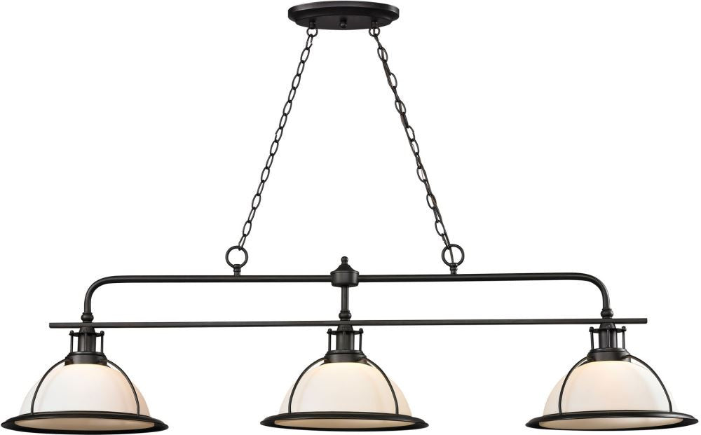Wilmington 3 Light Billiard In Oil Rubbed Bronze