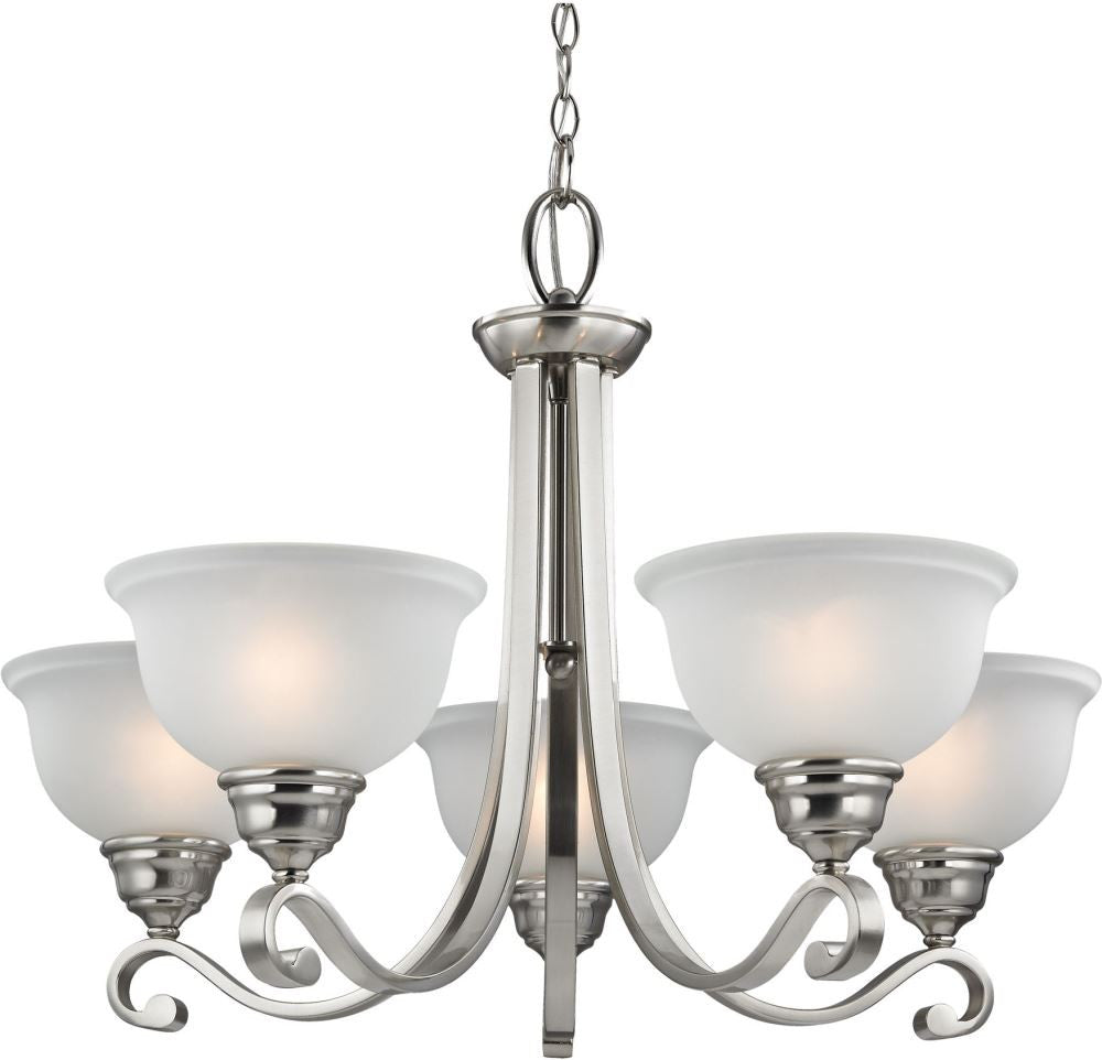 Hamilton 5 Light Chandeier In Brushed Nickel