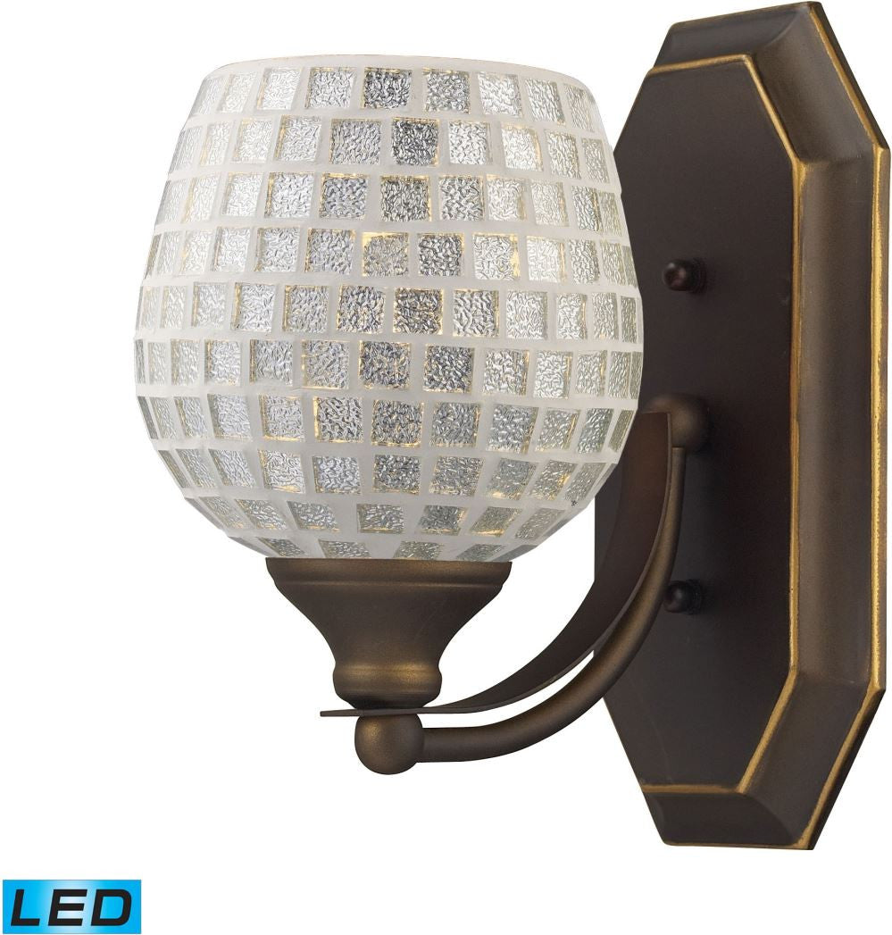 Bath and Spa 1 Light Led Vanity In Aged Bronze and Silver Glass