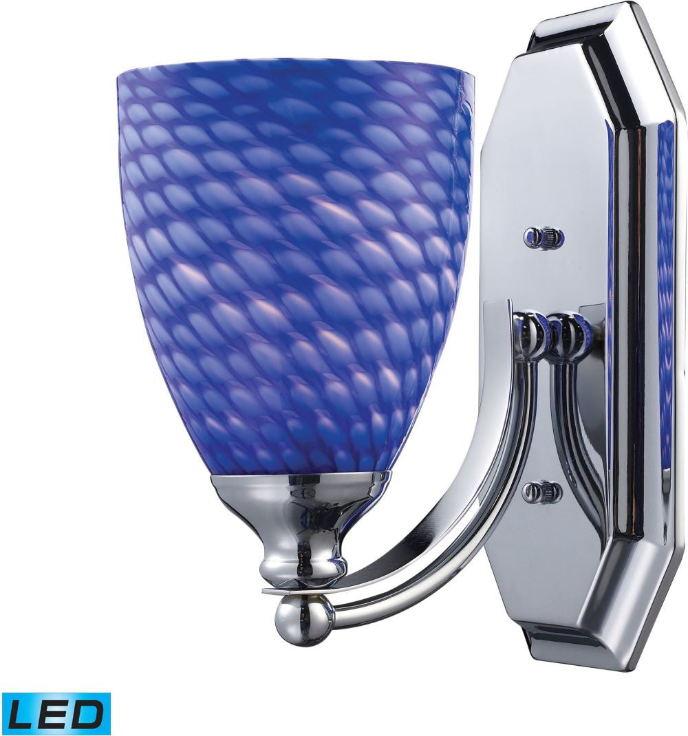 Bath and Spa 1 Light Led Vanity In Polished Chrome and Sapphire Glass