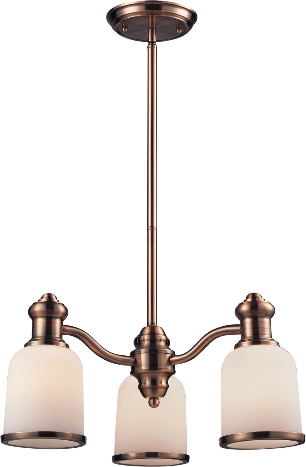 Brooksdale 3 Light Chandelier In Antique Copper