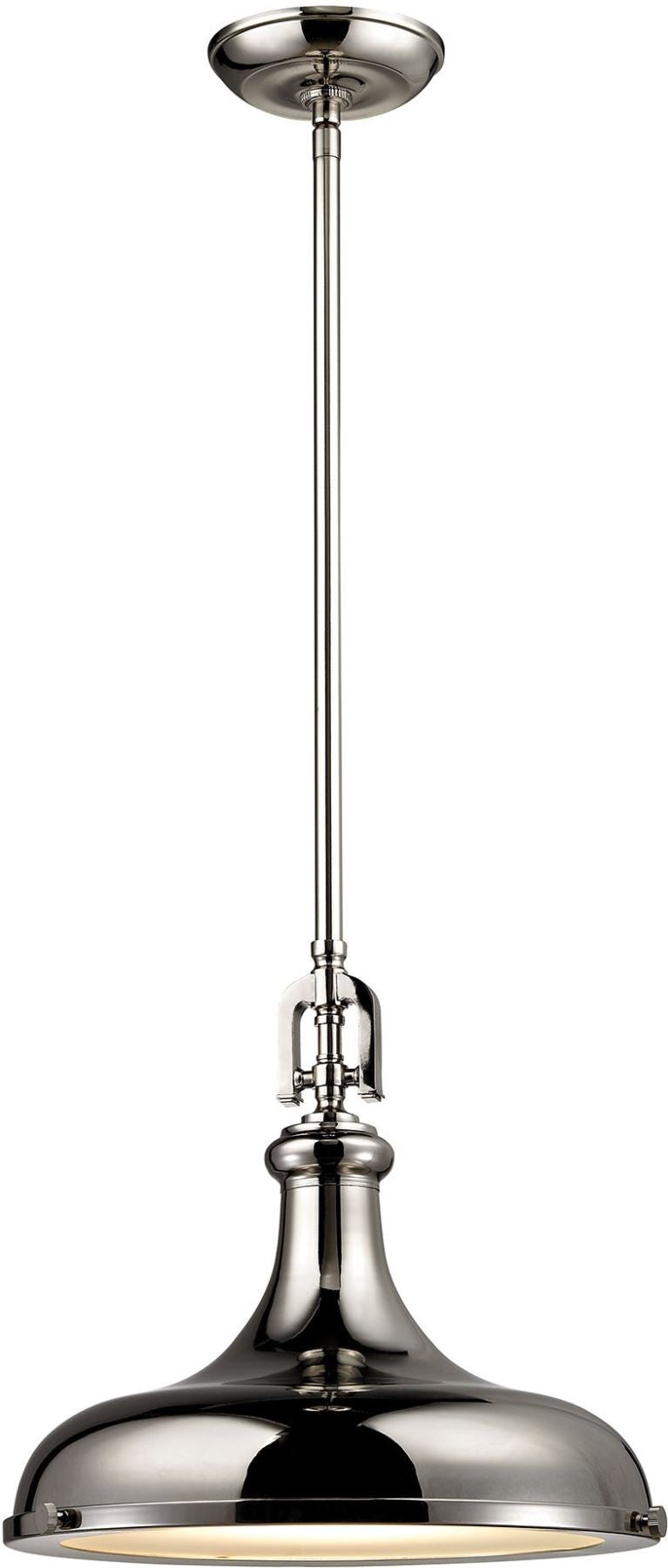 Rutherford 1 Light Pendant In Polished Nickel