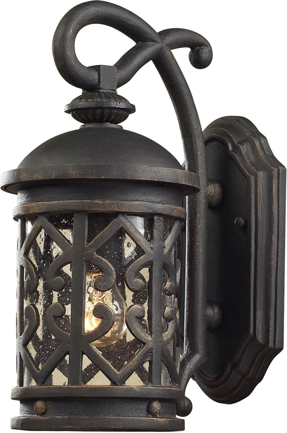 Tuscany Coast 1 Light Exterior Wall Mount In Weathered Charcoal