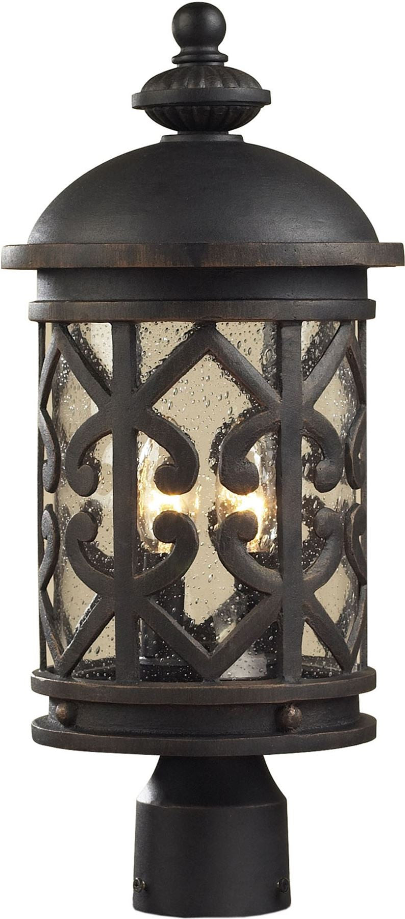 Tuscany Coast 2 Light Exterior Post Lamp In Weathered Charcoal