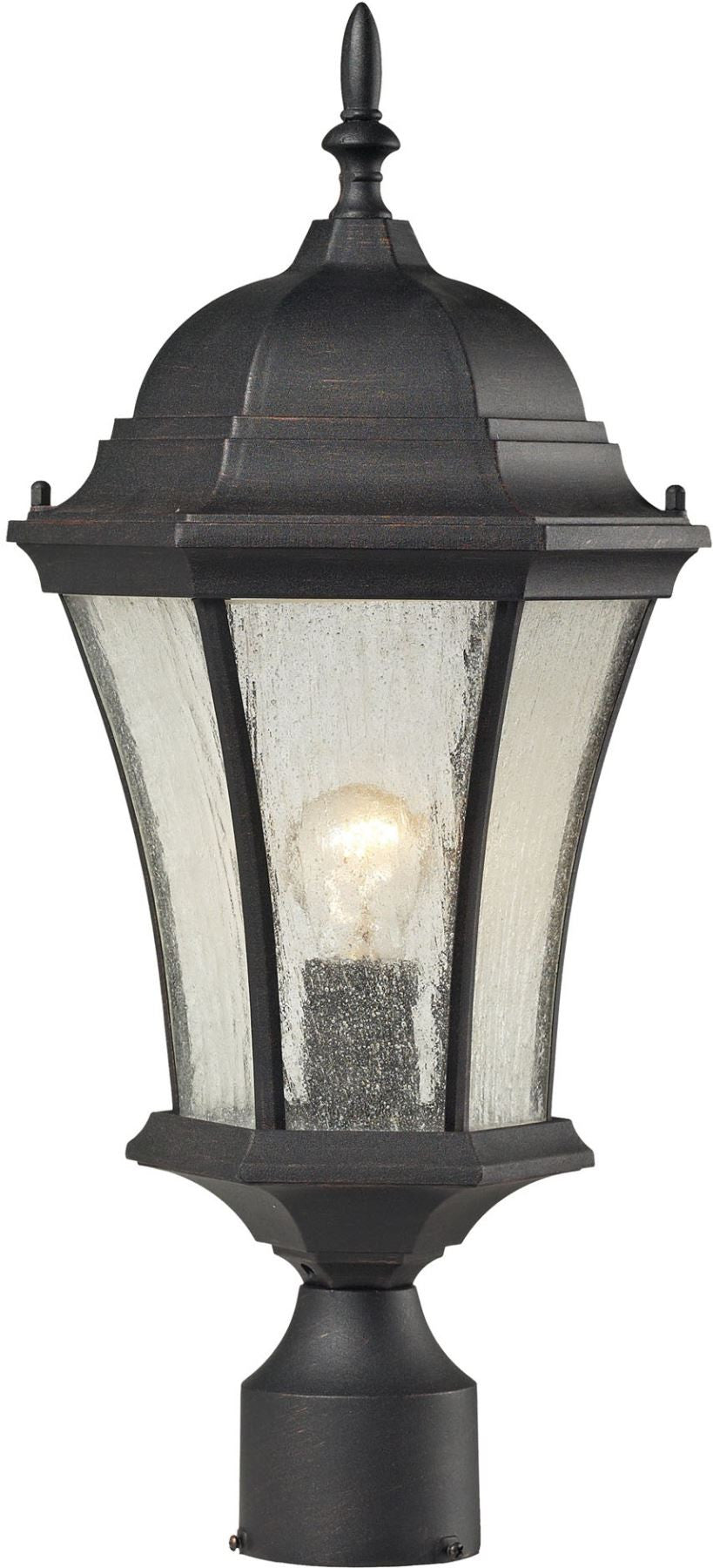Wellington Park 1 Light Exterior Post Lamp In Weathered Charcoal