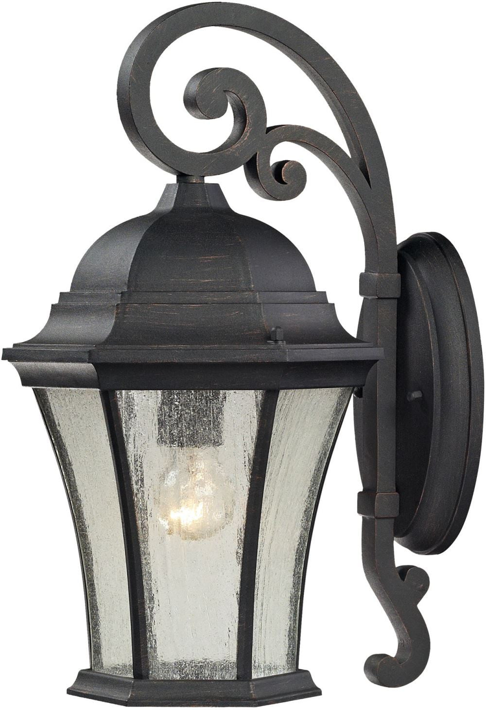 Wellington Park 1 Light Exterior Wall Mount In Weathered Charcoal