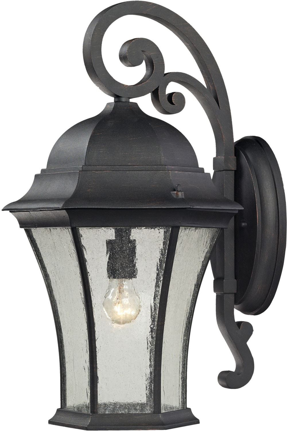 Wellington Park 1 Light Exterior Wall Mount In Weathered Charcoal