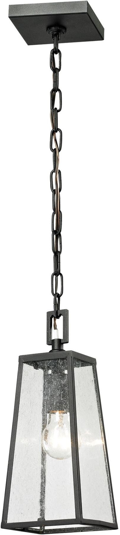 Mediterano 1 Light Exterior Hanging Lamp In Charcoal