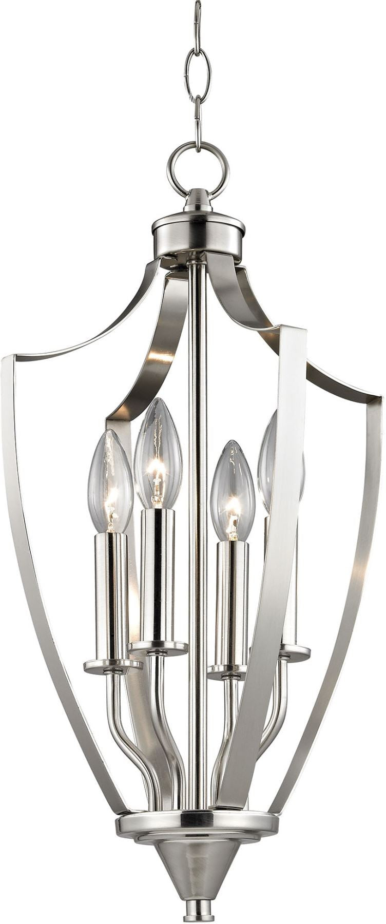 Foyer Collection 4 Light Pendant In Brushed Nickel