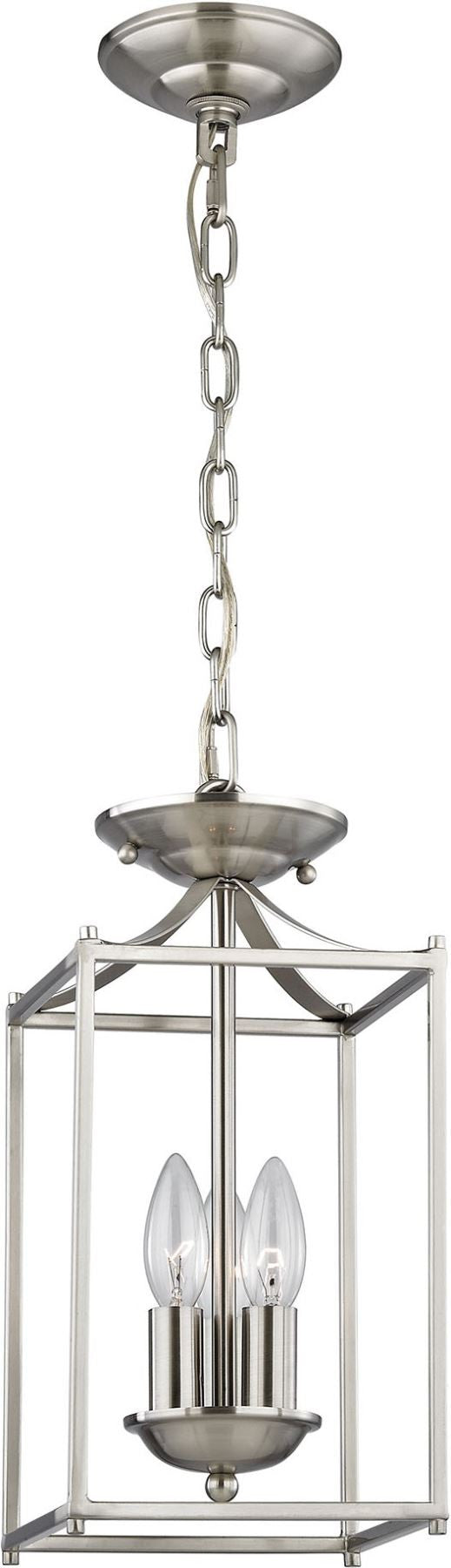 Foyer Collection 3 Light Pendant In Brushed Nickel