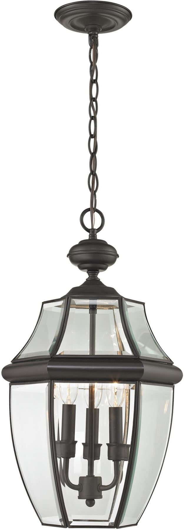 Ashford 3 Light Exterior Hanging Lantern In Oil Rubbed Bronze