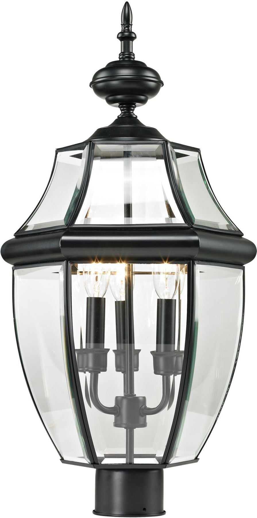 Ashford 3 Light Exterior Post Lantern In Black