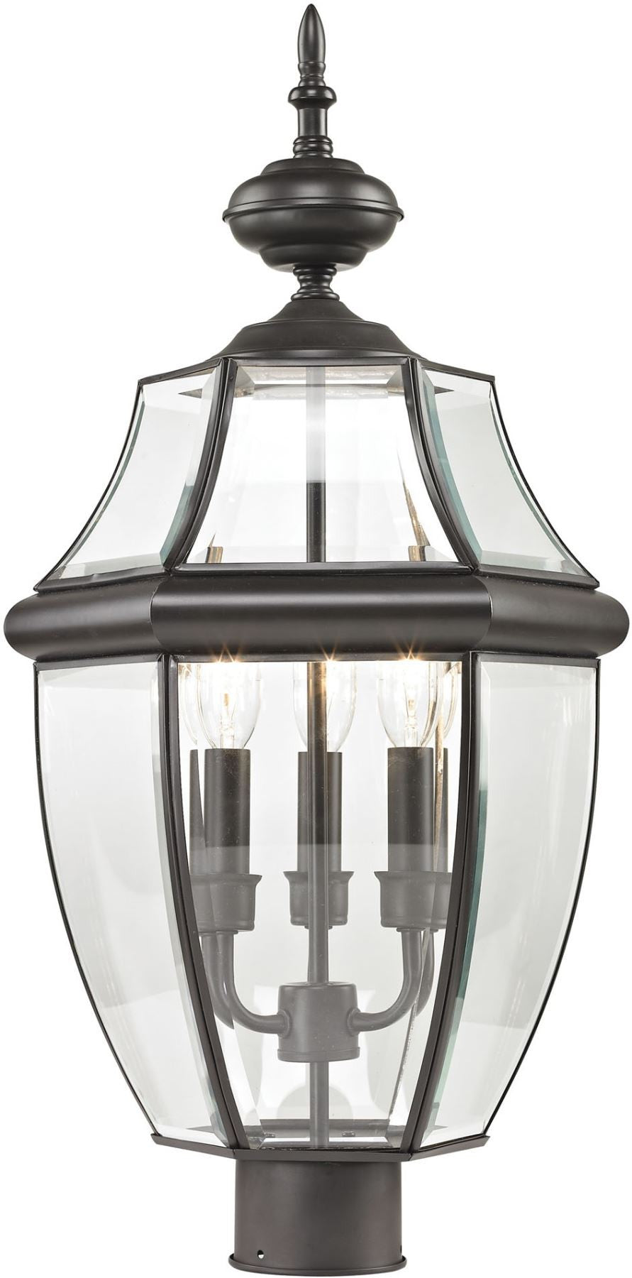 Ashford 3 Light Exterior Post Lantern In Oil Rubbed Bronze