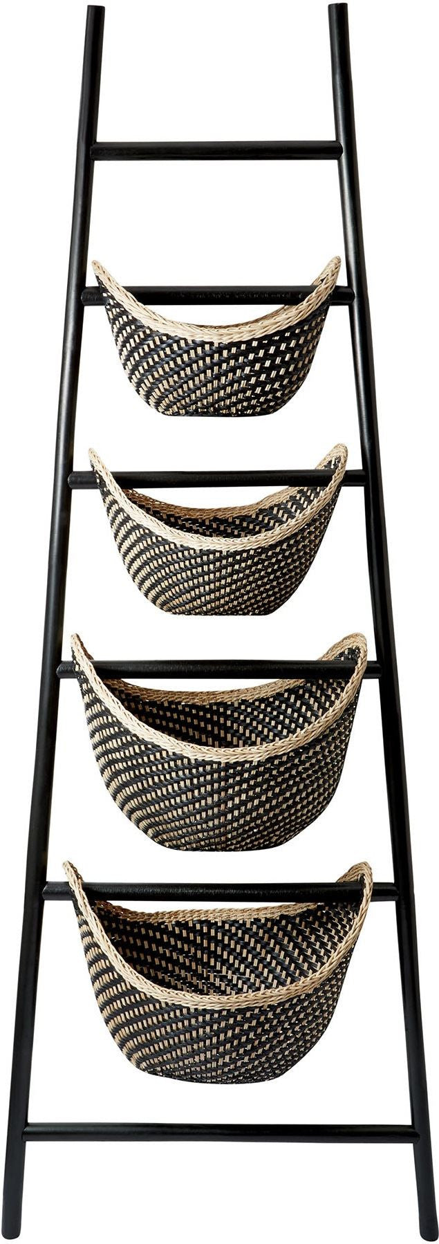 Black Plaid Ladder Basket