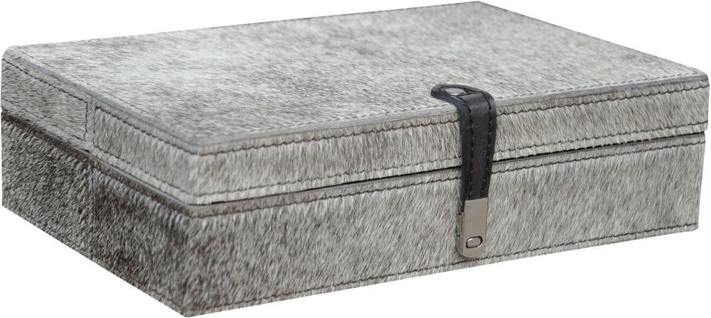 Large Grey Hairon Leather Box