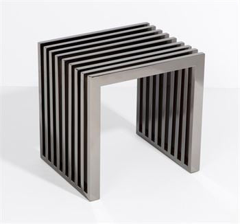 Lark Slat Stool - Black Nickel