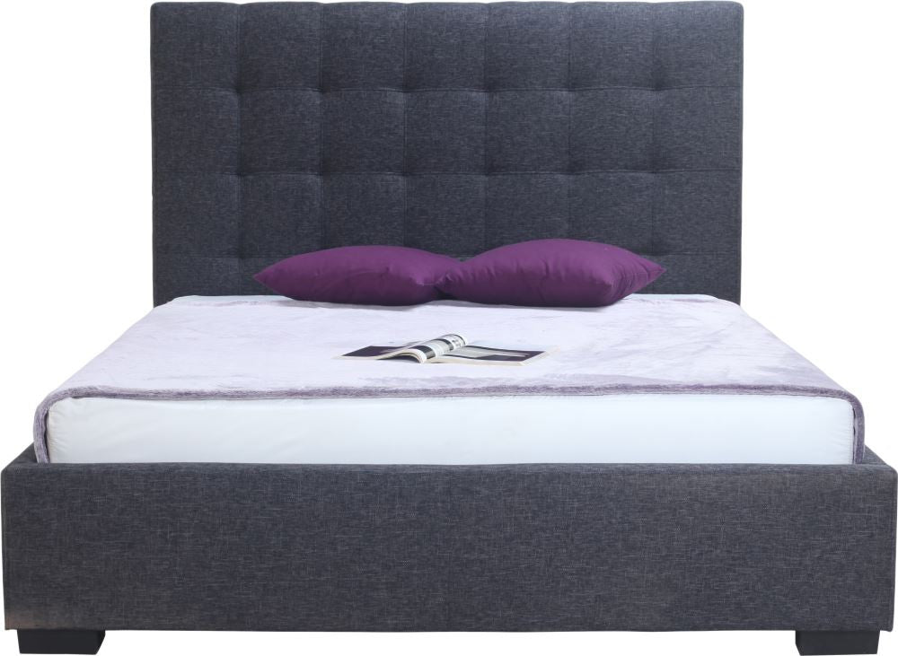 Belle Storage Bed Queen Charcoal Fabric