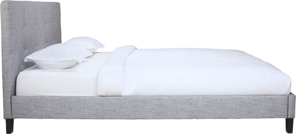 Eliza Queen Bed Light Grey Fabric