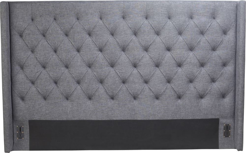 Lola Queen Headboard Grey Fabric