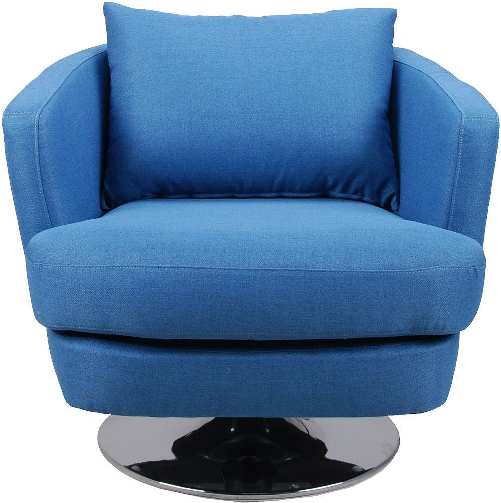 Penny Fabric Swivel Chair Blue