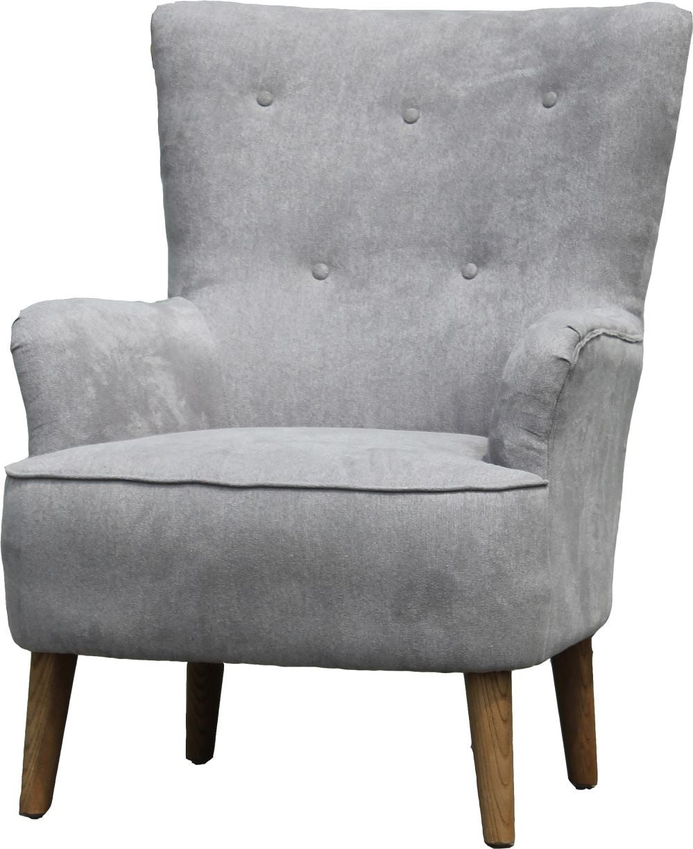 Houston Club Chair With Tufts Light Grey
