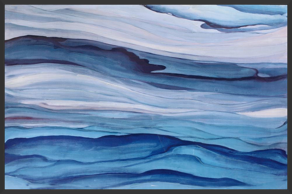 Blue Bands Wall Décor With Frame