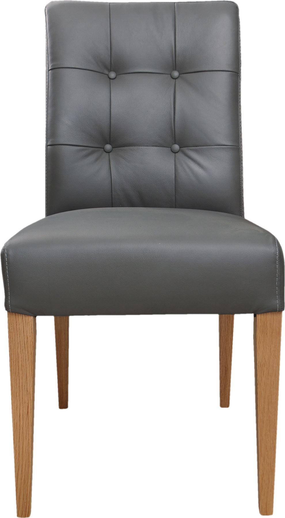 Marcelle Leather Side Chair GREY-M2