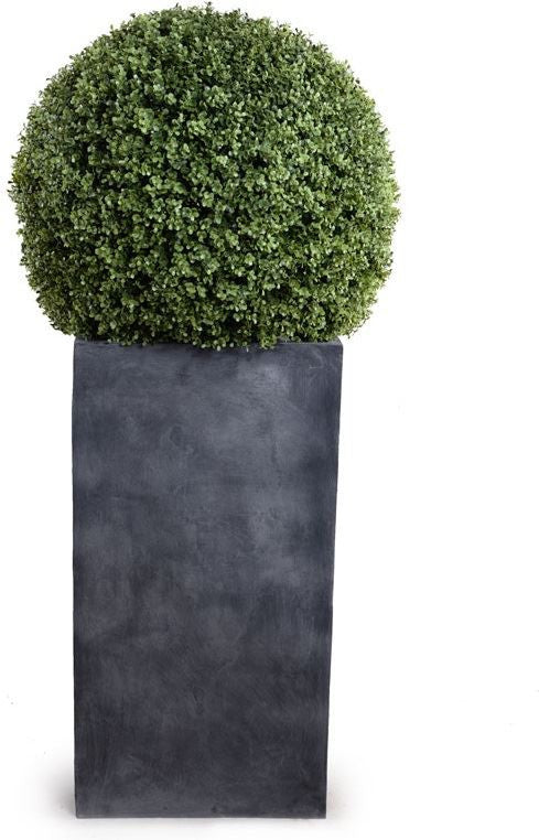 28" Boxwood Ball in Column Pot