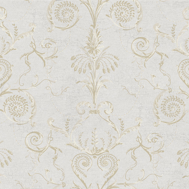 York AB1941 Black & White Neo Classic Damask Wallpaper