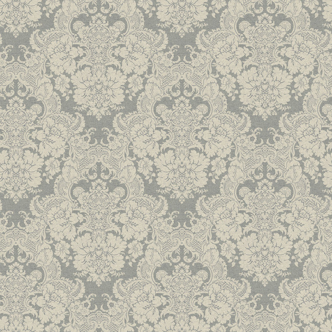 York AB2075 Black & White Document Damask Wallpaper