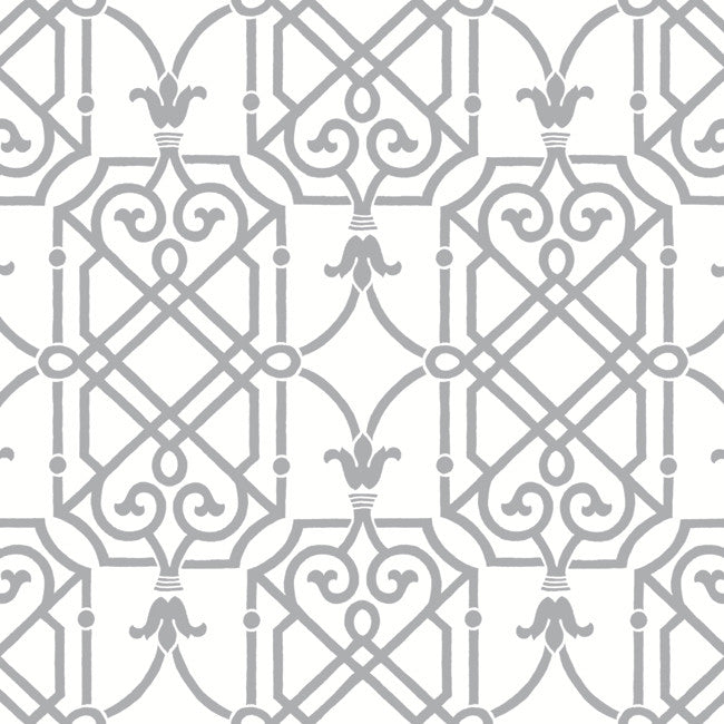 York AB2146 Black & White Geometric Lattice Wallpaper