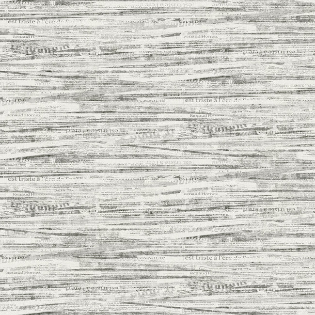 York AB2179 Black & White Newsprint Wallpaper