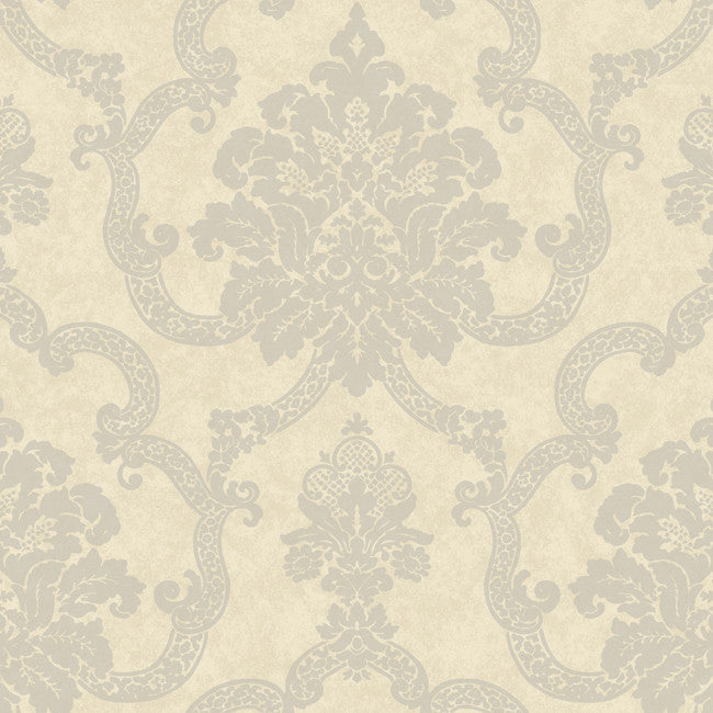 York AB2184 Black & White Decorative Damask Wallpaper