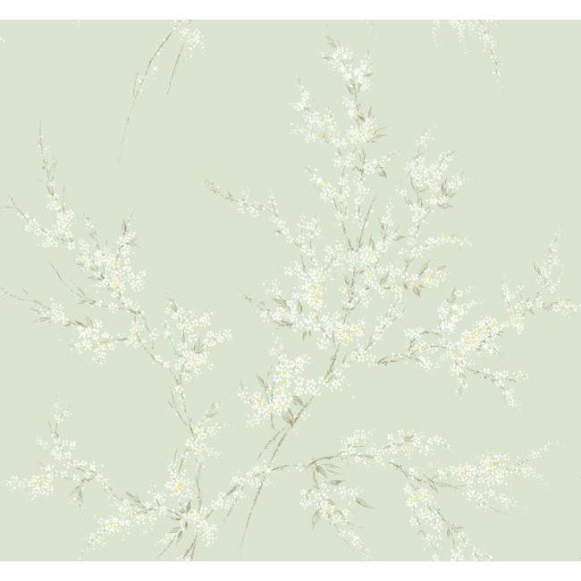 York AD8154 Green Book Floral Spray Wallpaper