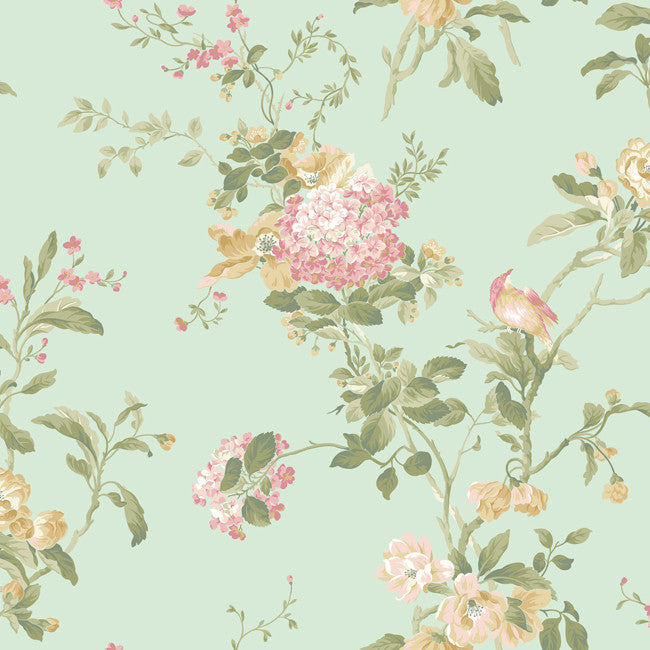 York AK7501 Ashford House Blooms Flower Vine Wallpaper