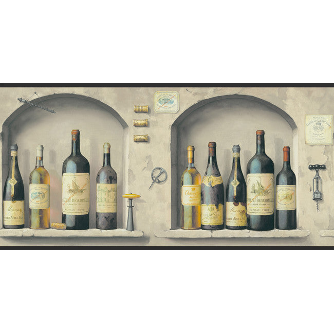 York Wallpaper AM8829B American Classics The Wine is Fine Border