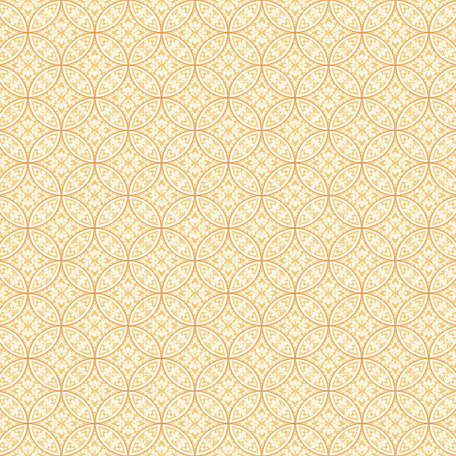 York AP7434 Orange & Yellow Book Lacey Circle Geo Wallpaper