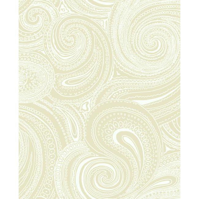 York AP7472 Beige Book Paisley Swirl Wallpaper