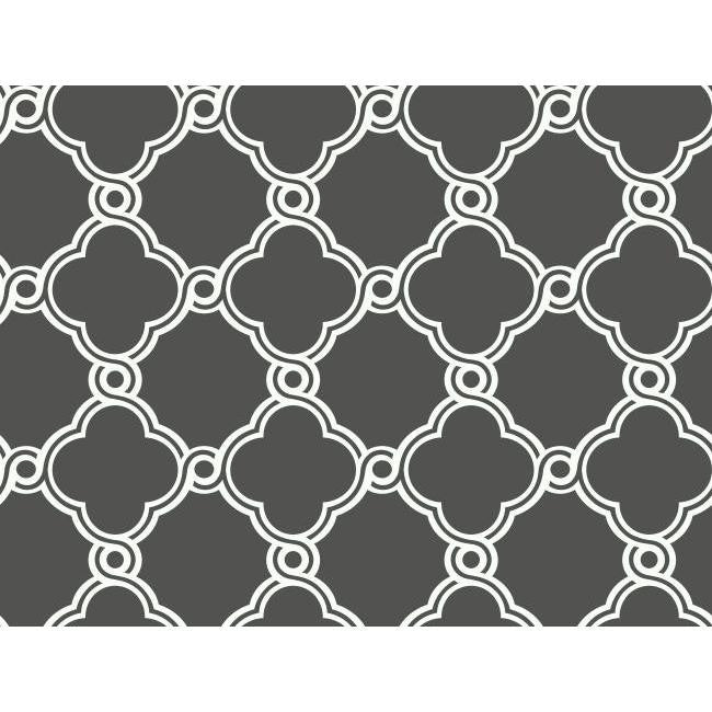 York AP7490 Black & White Open Trellis Wallpaper