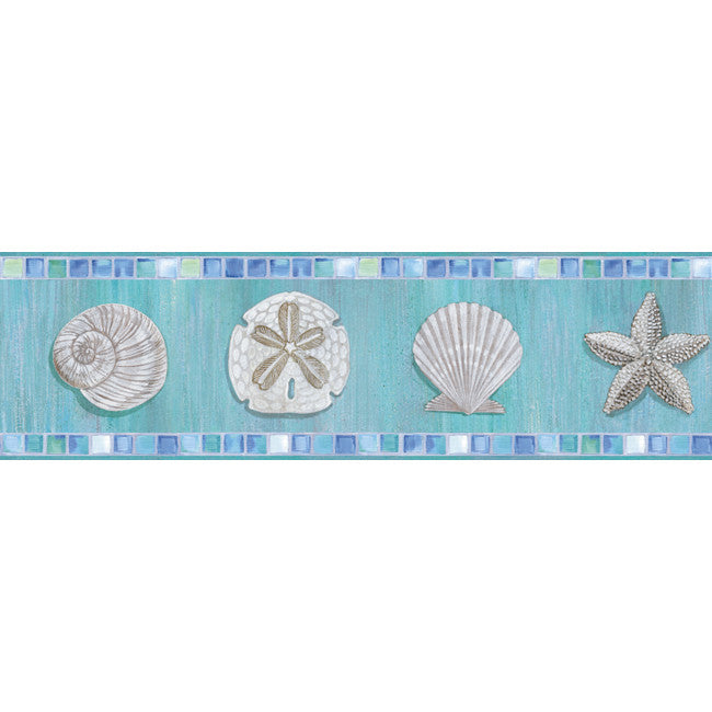 York Wallpaper BG1645BD Border Portfolio II Ocean Mosaic Border