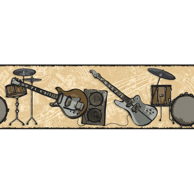 York Wallpaper BG1677B Border Portfolio II Rock N Roll Border