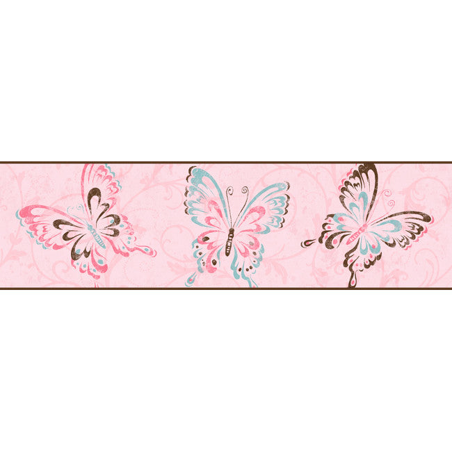 York Wallpaper BG1722B Border Portfolio II Butterfly/Scroll Border