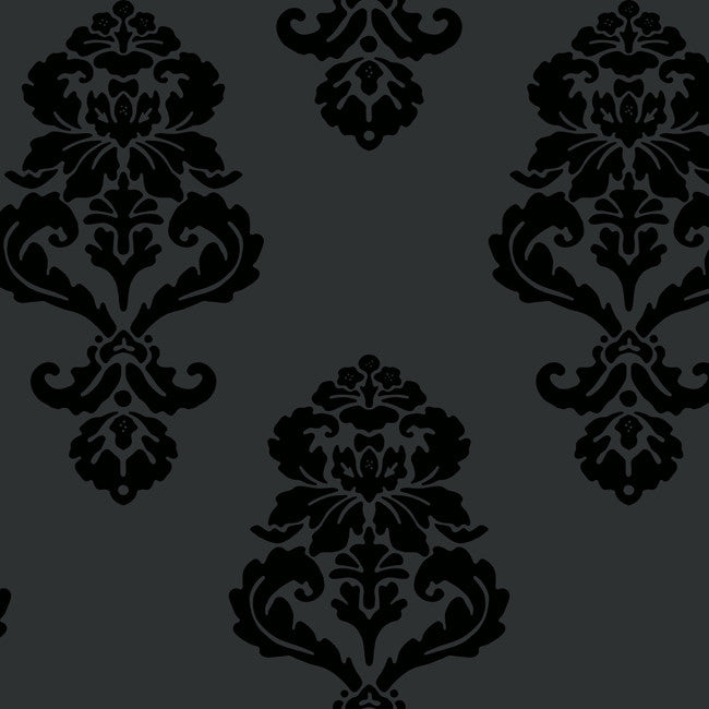 York BL0397 Black & White Graphic Damask Wallpaper