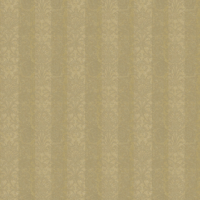 York BQ3802 Saint Augustine Metallic Stripe Damask Wallpaper