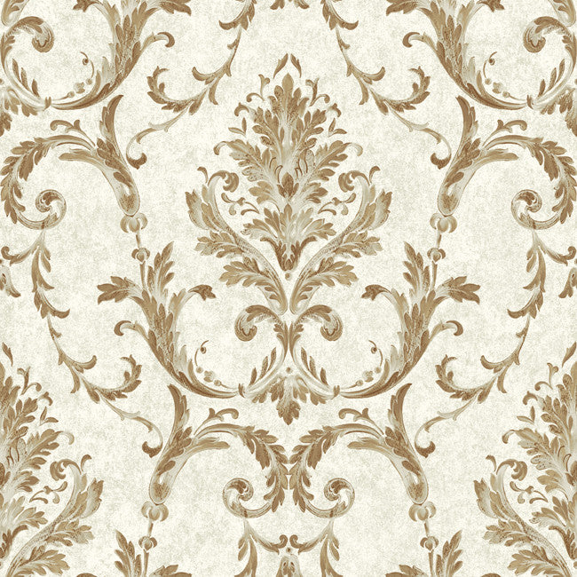 York BQ3811 Saint Augustine Neoclassical Damask Wallpaper