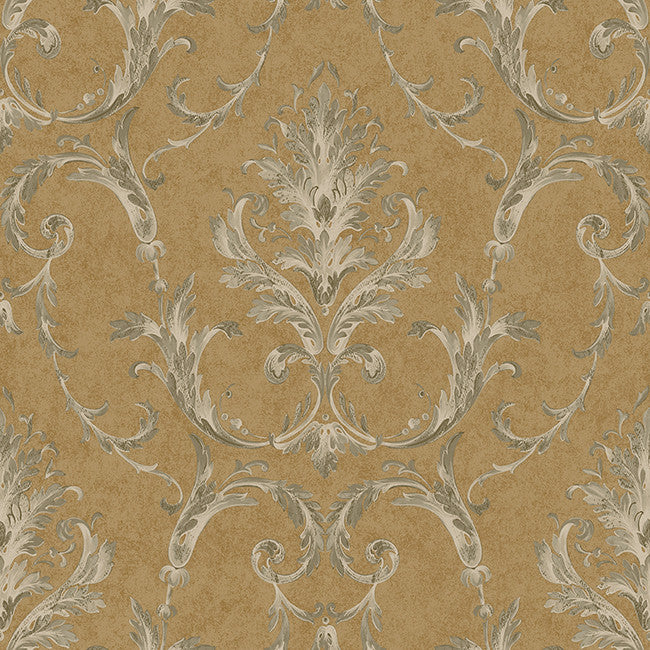 York BQ3813 Saint Augustine Neoclassical Damask Wallpaper