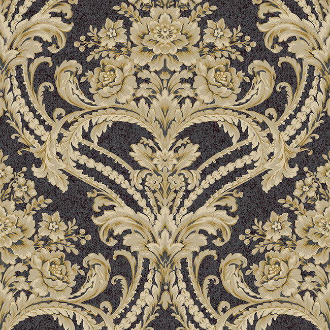 York BQ3890 Saint Augustine Baroque Floral Damask Wallpaper