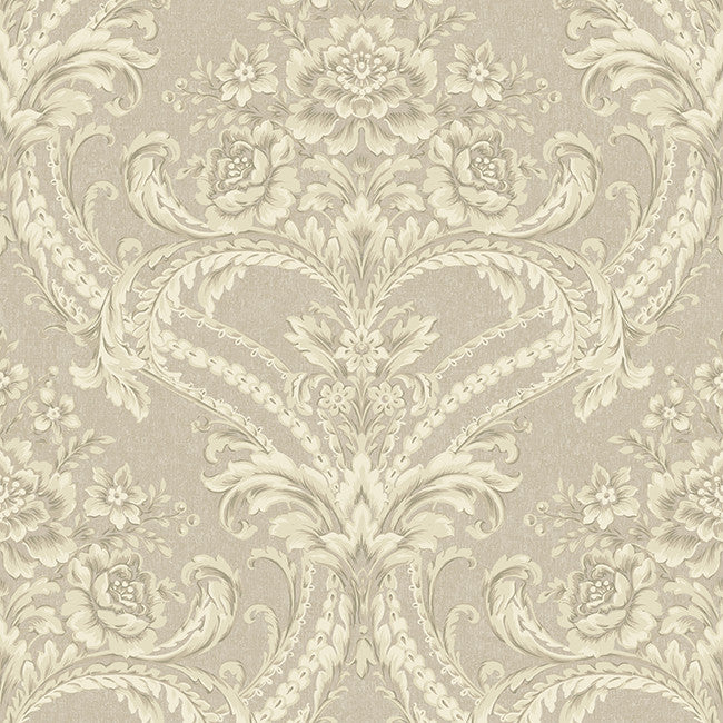 York BQ3891 Saint Augustine Baroque Floral Damask Wallpaper