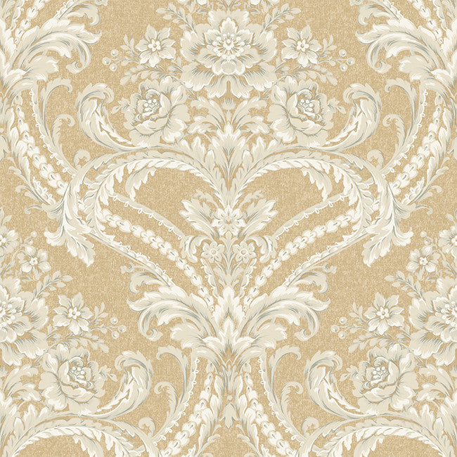 York BQ3893 Saint Augustine Baroque Floral Damask Wallpaper