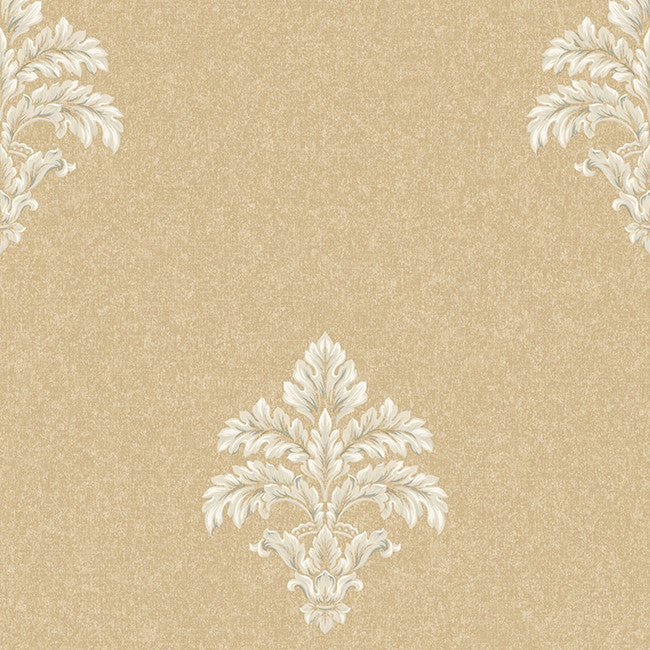 York BQ3902 Saint Augustine Baroque Medallion Fleur De Lis Wallpaper